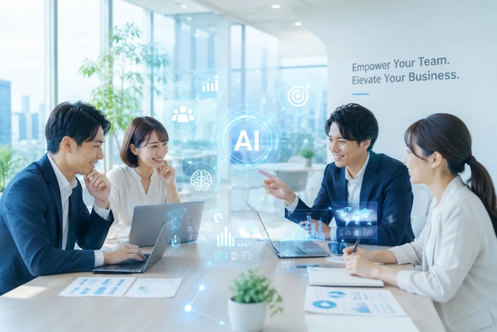 AIを活用して業務を設計するパソコン画面