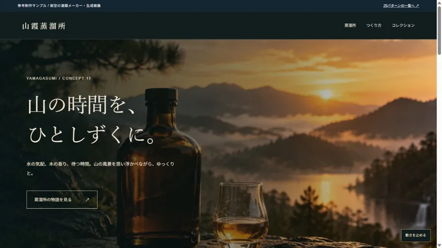 酒類メーカーのデモサイト実画面