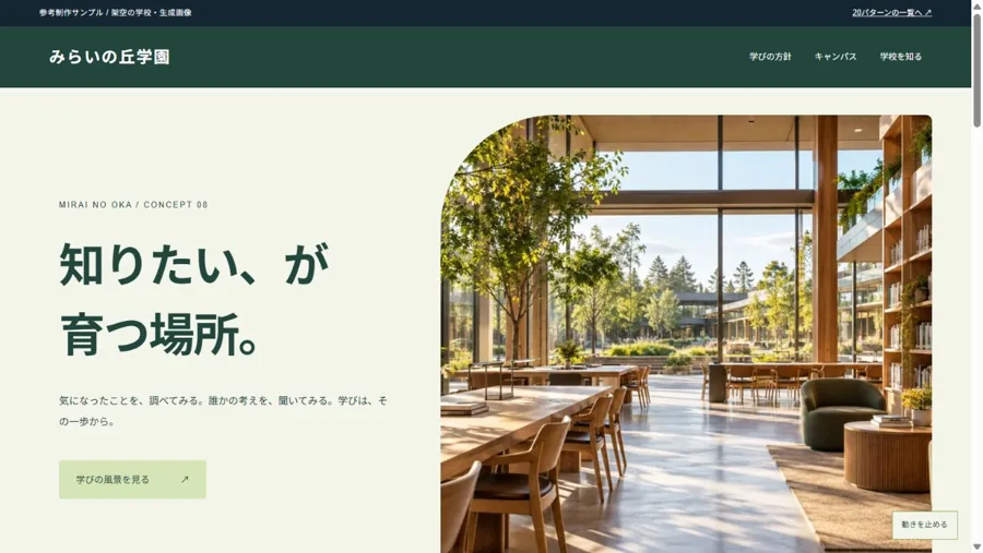 学校のデモサイト実画面